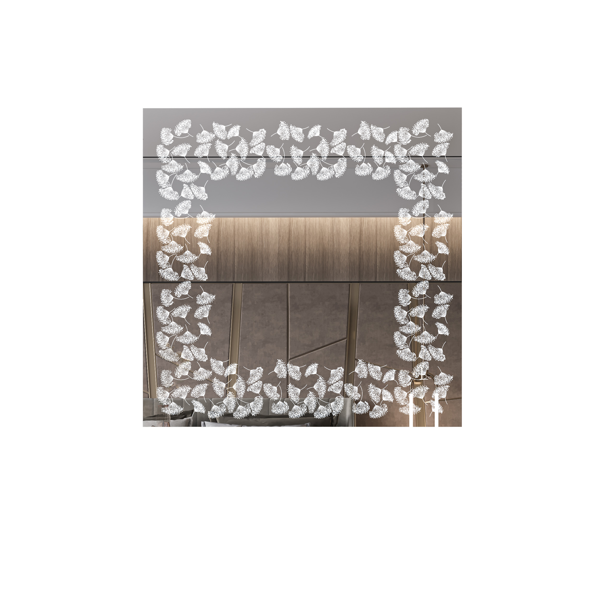 Χειροποίητος Φωτιζόμενος Καθρέφτης LED GlamMirrors τετράγωνος 90cm*90cm*4cm / GM06s