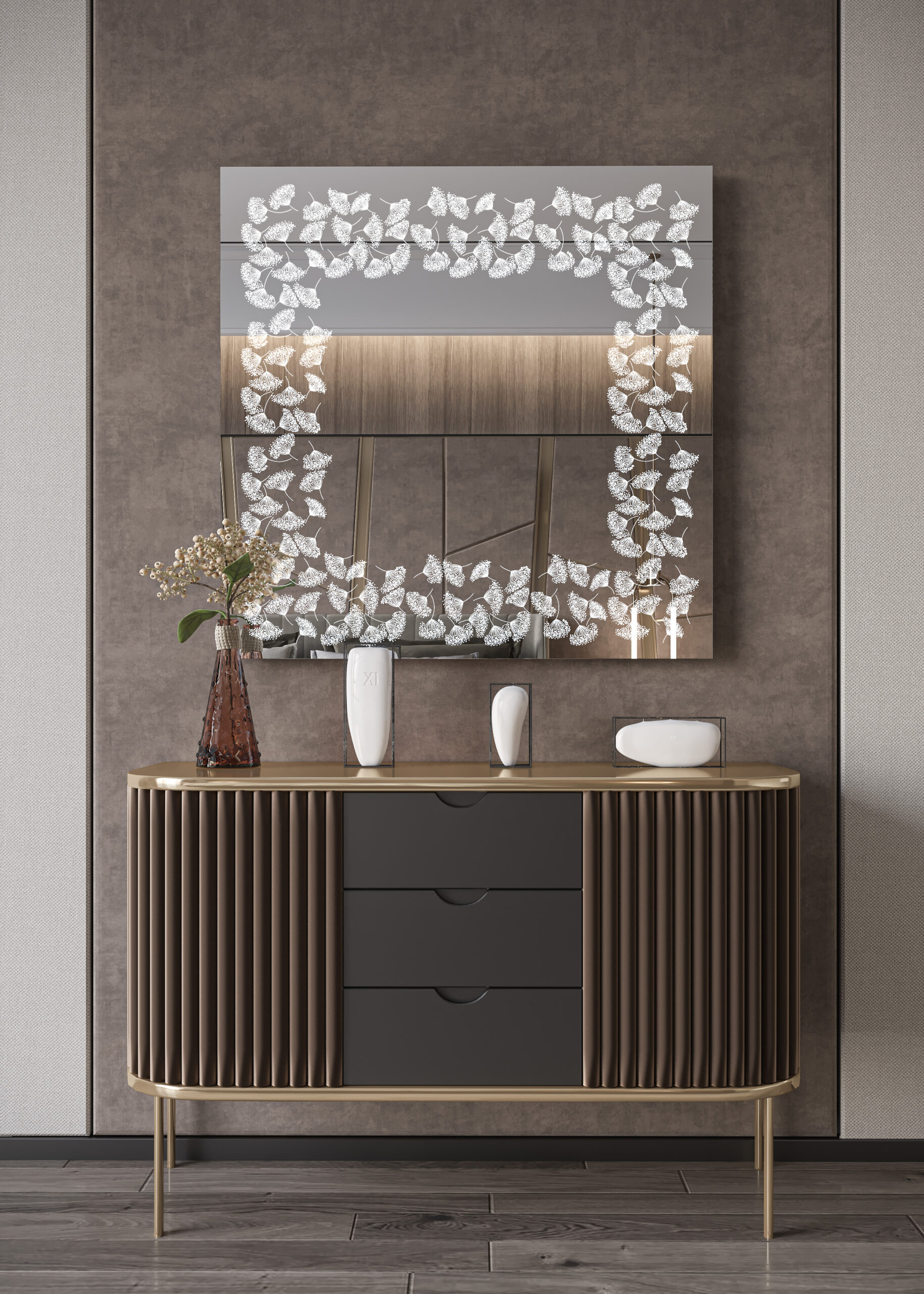 Χειροποίητος Φωτιζόμενος Καθρέφτης LED GlamMirrors τετράγωνος 90cm*90cm*4cm / GM06s - Image 5