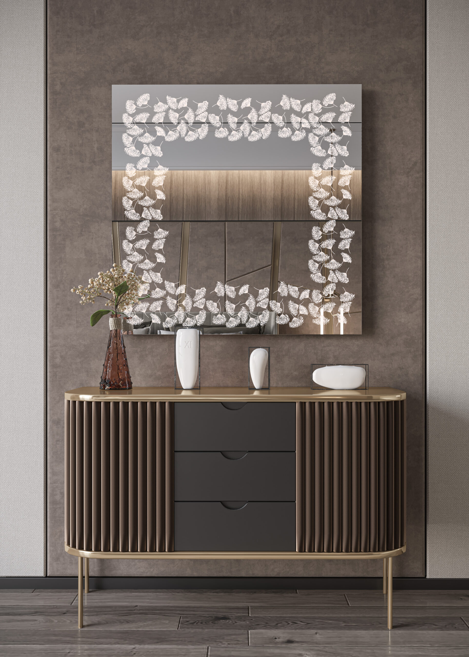 Χειροποίητος Φωτιζόμενος Καθρέφτης LED GlamMirrors τετράγωνος 90cm*90cm*4cm / GM06s - Image 7